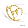 Chic 18K gold plated irregular fluid style ring with dimensions 27.8mm by 21mm - Open (Adjustable) / Irregular Liquid Flow Style (D003) / Gold