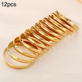 Set of 12 minimalist 8mm gold-plated stainless steel bangles with polished finish - Width 8mm Inner Diameter 60mm / [12 Rings] Gold