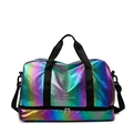 Holografische glänzende Sporttasche mit verstellbarem Gurt und separatem Bodenfach - Bunte Farbe / 21 Zoll