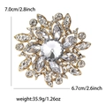 Spilla a fiore dorata con strass di cristallo e gemma centrale per giacche eleganti - Oro