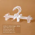 Elegant white pearl children's pants hanger with plastic clips and satin bow decoration - Pants Rack (Kids) / White