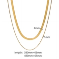 Doppelreihige goldene Edelstahl-Schlangenkette mit 4 mm und 1 mm breiten Gliedern - Doppelreihige Flache Schlangenkette Stil (TN3027)