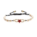 Adjustable red rope bracelet with starry charms and sparkling infinity metal beads - Five-pointed Star + Mixed Color Chain