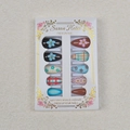 Detail von Weihnachts-Nagelset mit 3D-Blumendesigns und Vintage-Mustern - Blumen Karo 3D Relief Stil (WY-021) / 24 Stück Pro Box