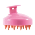 Pink and orange ergonomic silicone scalp massager brush with cone-shaped bristles - Standard Version - Pink Orange