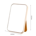 Beige foldable desktop makeup mirror with a plastic frame and 14.5x21.5cm square design - Large Nordic Beige (Thickened)