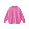 Oversized felroze sweatshirt van 400g fleecestof met verlaagde schouders en ronde halslijn - S / Gewassen Rozerood