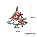 Colorful rhinestone Christmas tree brooch with gold base, size 40x42mm, 10.7g weight - Multicolor Point-Welded Full Rhinestone Style (Christmas Tree 9)