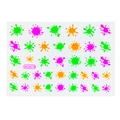 Adesivi per unghie neon con schizzi di vernice fluorescente e dettaglio modello WG6078 - WG6078 (Schizzi di Vernice)