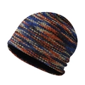 Berretto in maglia spessa colorata con fodera in pile e motivi a onde arancioni e blu - Motivo A Onde Colorato (Foderato In Pile)
