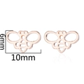 Rose gold bee-shaped stud earrings measuring 10mm by 6mm for a minimalist style - 159 Bee - Rose Gold