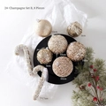 Set da 8 pezzi di palline di Natale oro champagne e bastoncini di zucchero glitter - 24-Set Champagne B (8 pezzi)