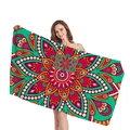 Bohemian mandala beach towel with vibrant geometric floral patterns for vacations - Style 9