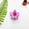 Elegant purple plumeria flower hair claw clip in a transparent gradient finish - Small (approx 4cm) / Rose Red