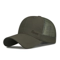 Army green breathable mesh baseball cap with Sport embroidery and adjustable strap - Adjustable / Army Green