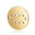 Golden Aquarius zodiac connector charm made of durable stainless steel for DIY jewelry - 5 Pcs/Pack / Gold-Aquarius