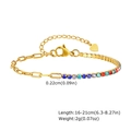 Detail van de gouden armband met witte zirkonia en maten van 16-21cm - Kleurrijke Zirkonia