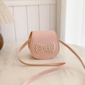 Mini sac à bandoulière rose pour filles avec nœud en perles et sangle ajustable - Rose