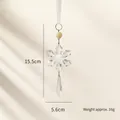 Hanging clear acrylic snowflake ornament with pearl and waterdrop pendant for Christmas decor - Snowflake String C