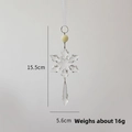 Colgante de copo de nieve acrílico transparente con perla y gota para decoración navideña - Cadena de Copos de Nieve C