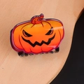 Halloween pumpkin hair claw clip in orange gradient finish with classic ghost face - Orange Gradient Pumpkin