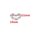 Polished silver heart pendant with textured surface and 21mm x 14mm size dimensions - Steel Polished Irregular Heart 21mm