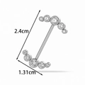 Silver G23 titanium nipple barbell with curved row of gradient clear zircon stones - Curved Row Zircons (T2548-9#) / Silver