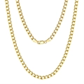 S925 sterling silver cuban link chain necklace with gold finish and lobster clasp closure - 5mm 18K Gold 40cm