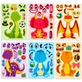 6-pack colorful DIY dinosaur stickers for kids early education and facial feature matching - Dinosaur Face Change Style (T01042854)