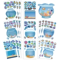 Cartoon ocean fish tank DIY stickers set with sea animals for kids craft and decoration - Marine Life Theme (8ZD223)