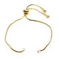 Adjustable gold box chain bracelet connector with cubic zirconia stone charms for DIY jewelry - DIY Bracelet Accessory Type 1