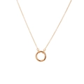 Minimalist 18k gold plated stainless steel necklace featuring a round spring clasp charm - Open Ring Chain