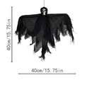 Decorazione fantasma di Halloween con teschio e garza nera, misura 40cm x 40cm - Piccolo Fantasma Nero