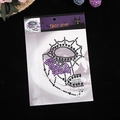 Halloween face gems with black spider web and purple bat designs on card packaging - Black & Purple Spiderweb