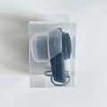 Dual-sided silicone facial cleansing brush in black and white with retail packaging - Black Soft Finish - With Lid + Box
