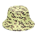 Dettaglio del cappello a secchiello giallo con stampa di anatra su tela di qualità - Anatra Cool con Occhiali da Sole (B)