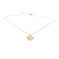 Polished gold titanium steel heart pendant necklace with adjustable lobster clasp closure - Big Heart Happy / Gold Heart