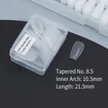 Frosted medium coffin false nail tip size 8.5 with transparent storage box - DA05 Matte Medium Trapezoid No.8.5 50Pcs