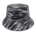 Detailansicht der silber-schwarzen Marmortextur auf einem Canvas-Anglerhut aus Stoff - M (56-58cm) / Schwarz