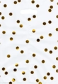 Detail of white plastic gift bag featuring metallic gold polka dots and oval handle - Polka Dot White (17*25CM)