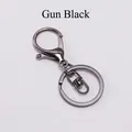 DIY alloy swivel lobster clasp with key ring in gunmetal black finish for keychains - Gun Black