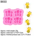 Molde de silicona rosa para decoración de tartas de abeja con productos en 3D - Abeja (B650) / Rosa