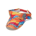 Bunte Batik Sonnenschirm Mütze mit lebhaftem Wirbelmuster in Rot, Gelb und Blau - Lebendiges Rot Gelb Blau Tie-Dye Stil (C)