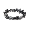 Handmade elastic bracelet with natural black and white irregular snowflake stone chips - Snowflake