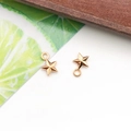 DIY rose gold star charms with 3D geometric facets for jewelry making and earrings - 1Pc KC Gold Star Charm - 8x11mm