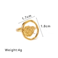 Vue détaillée de la bague cœur irrégulière en or 18K montrant les dimensions - Style Cœur Creux Irrégulier (NB-R2023154) / Doré