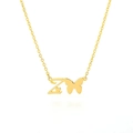 Gold butterfly necklace with letter Z pendant and heart detail on stainless steel chain - Letter Z