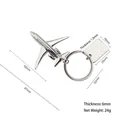 Polished silver zinc alloy airplane keychain with rectangular tag and model plane - X-1597 Airplane Silver