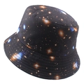 Reversible bucket hat with black galaxy star print and universe nebula pattern - 58cm / Multicolor Nebula Starry Sky
