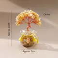 Citrine money tree in a glass bottle with yellow tassel and copper wire branches - Citrine (Large Fish Tank)